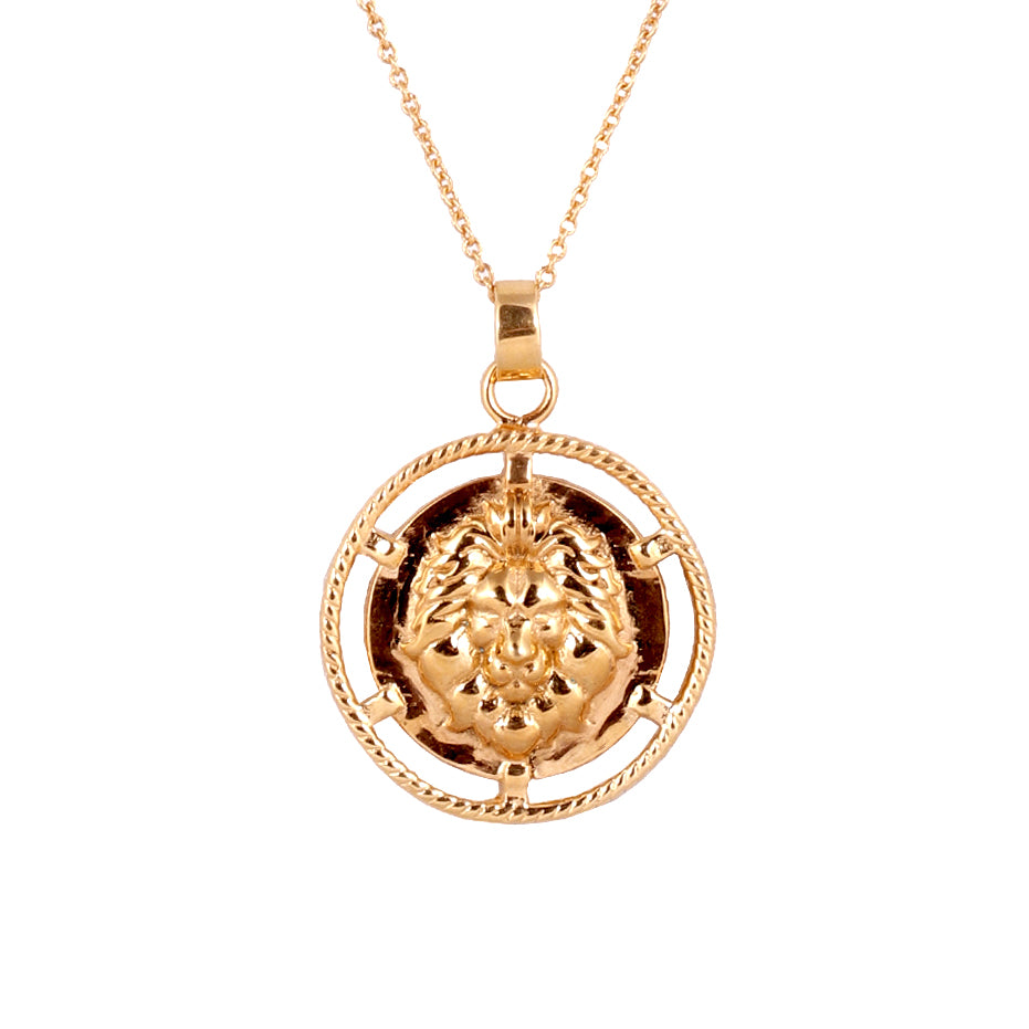 Animal Jewellery pendant in lion get your spirit animal from us available in 22k gold plated and silver finish